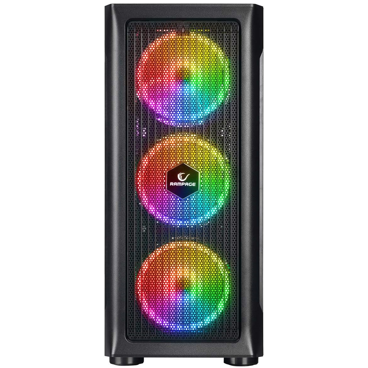 Rampage PROLIX 850W 80+ ARGB Fan+Kontrolcü Manyetik Temperli Camlı Mesh ATX Mid Tower Gaming Kasa