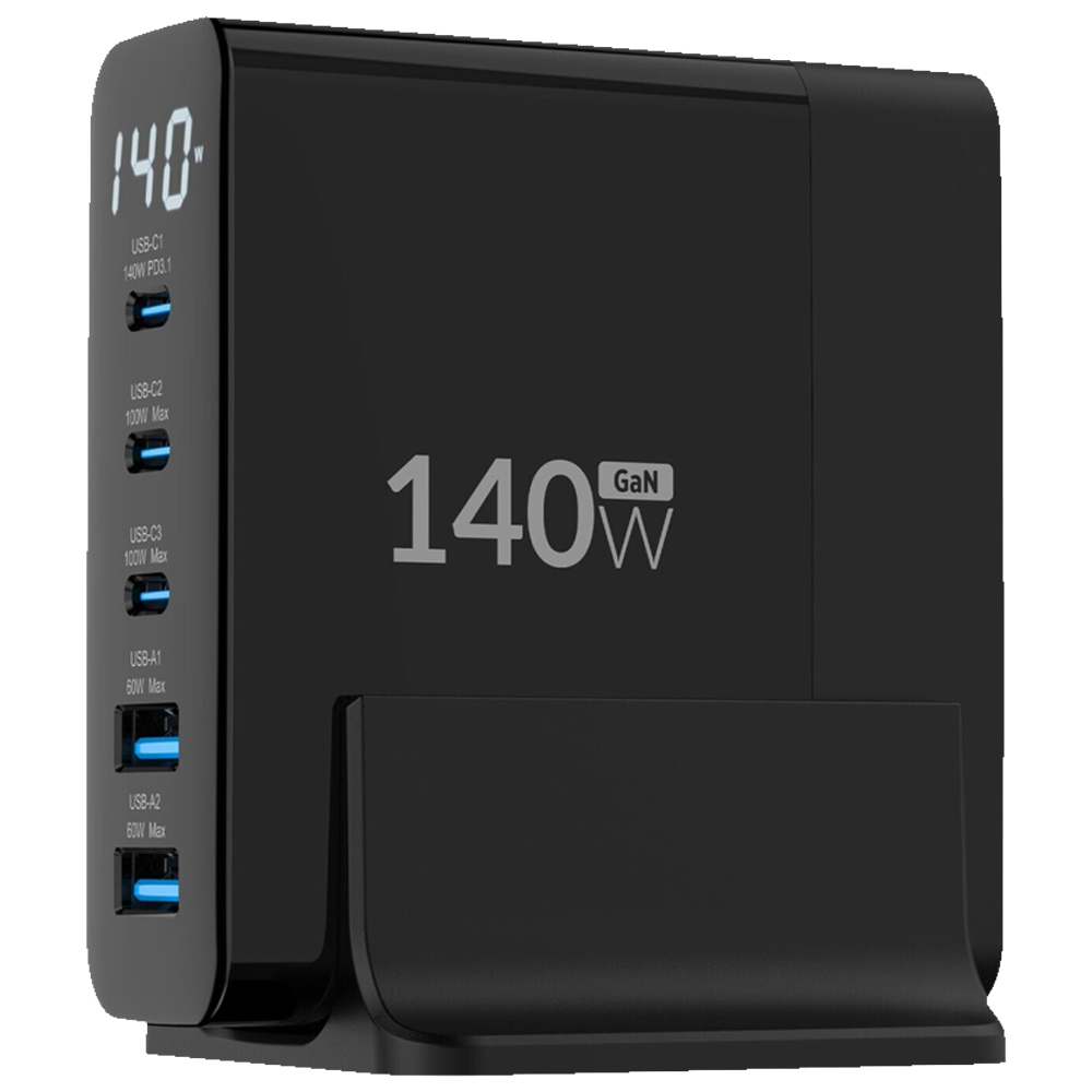 Juo 140W GaN PD 3.1 3 Type-C + 2 USB-A iPhone & MacBook & Laptop Uyumlu Şarj Aleti