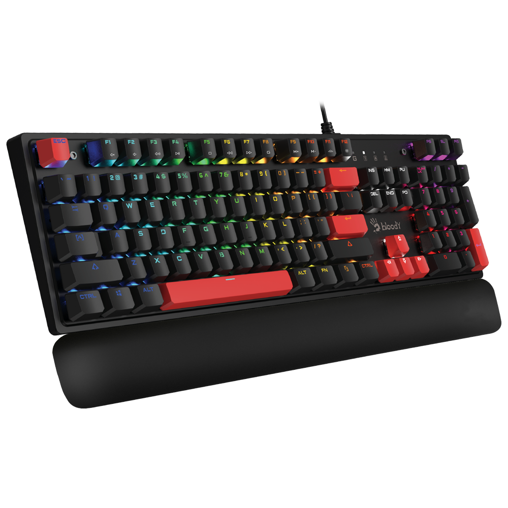 A4Tech Bloody S515R Fire Black BMLS Red Switch RGB Kablolu Türkçe Gaming Klavye