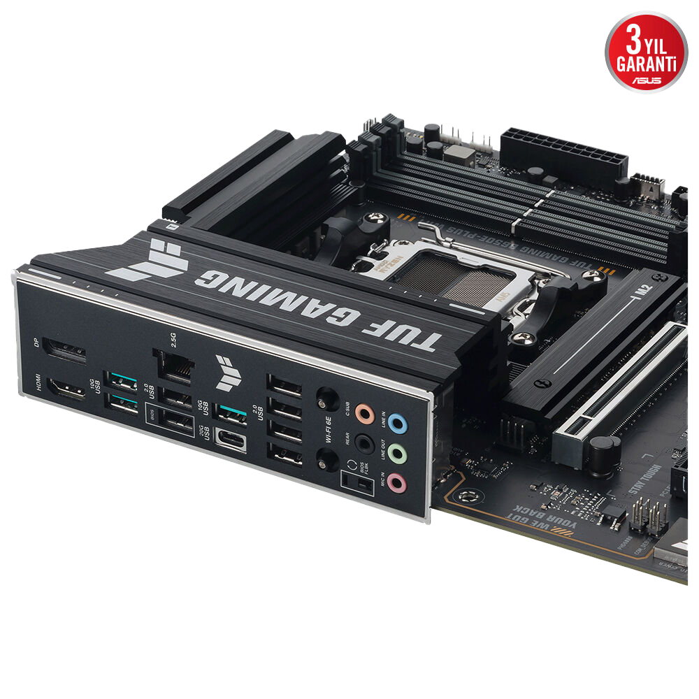 ASUS TUF GAMING B650E PLUS WIFI 8000MHz OC DDR5 Soket AM5 M.2 HDMI DP ATX Anakart
