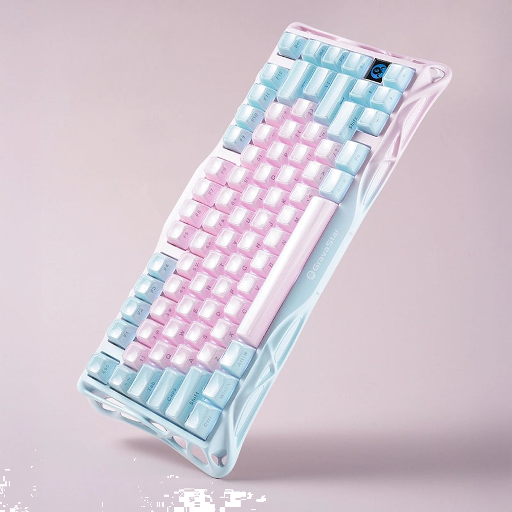 GravaStar Mercury K1 Lite RGB Linear Switch İngilizce Q Lumen Rose Kablosuz Gaming Klavye