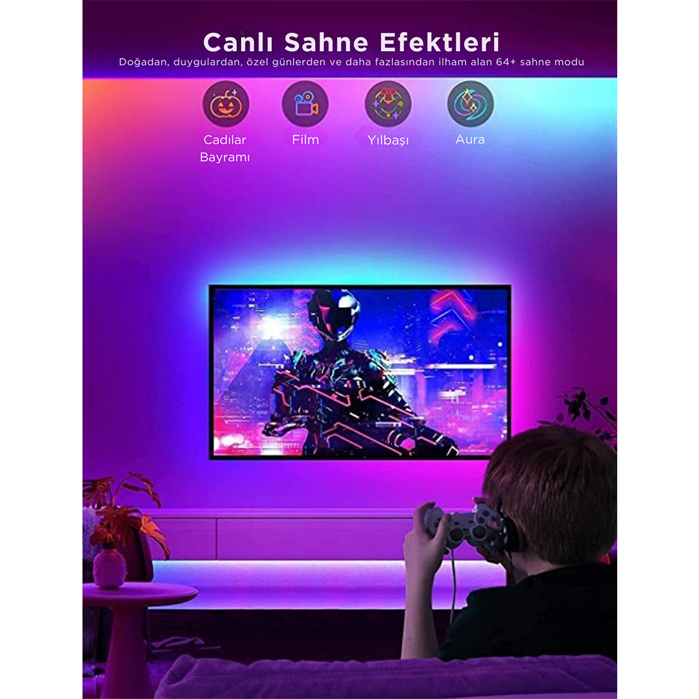 GOVEE RGBIC Basic WiFi+BT 10M LED Şerit