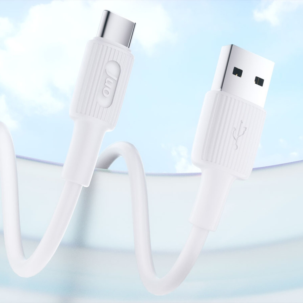 Juo 66W USB-A USB-C Beyaz Hızlı Şarj ve Data Kablosu 1 Metre