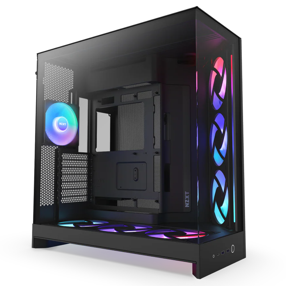 NZXT H9 Flow RGB+ Large Dual-Chamber Tempered Glass USB 3.2 Siyah ATX Mid Tower Kasa