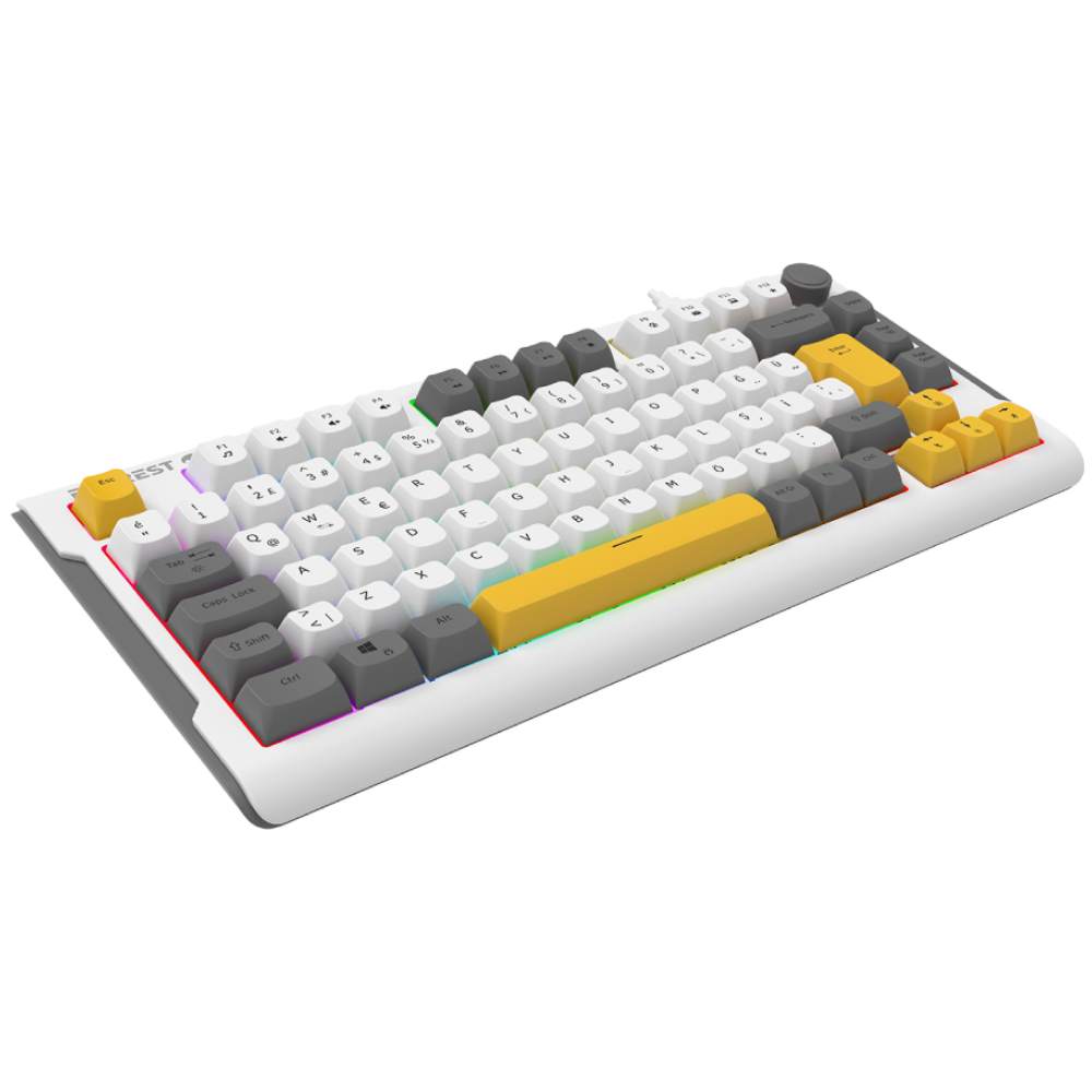 Everest KB-75 Smooth Membrane Switch RGB Beyaz/Gri/Sarı Kablolu Gaming Klavye