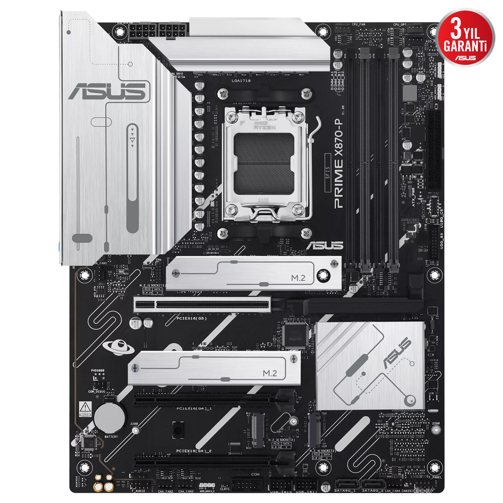 ASUS PRIME X870-P-CSM 8000MHz OC DDR5 Soket AM5 M.2 HDMI ATX Anakart