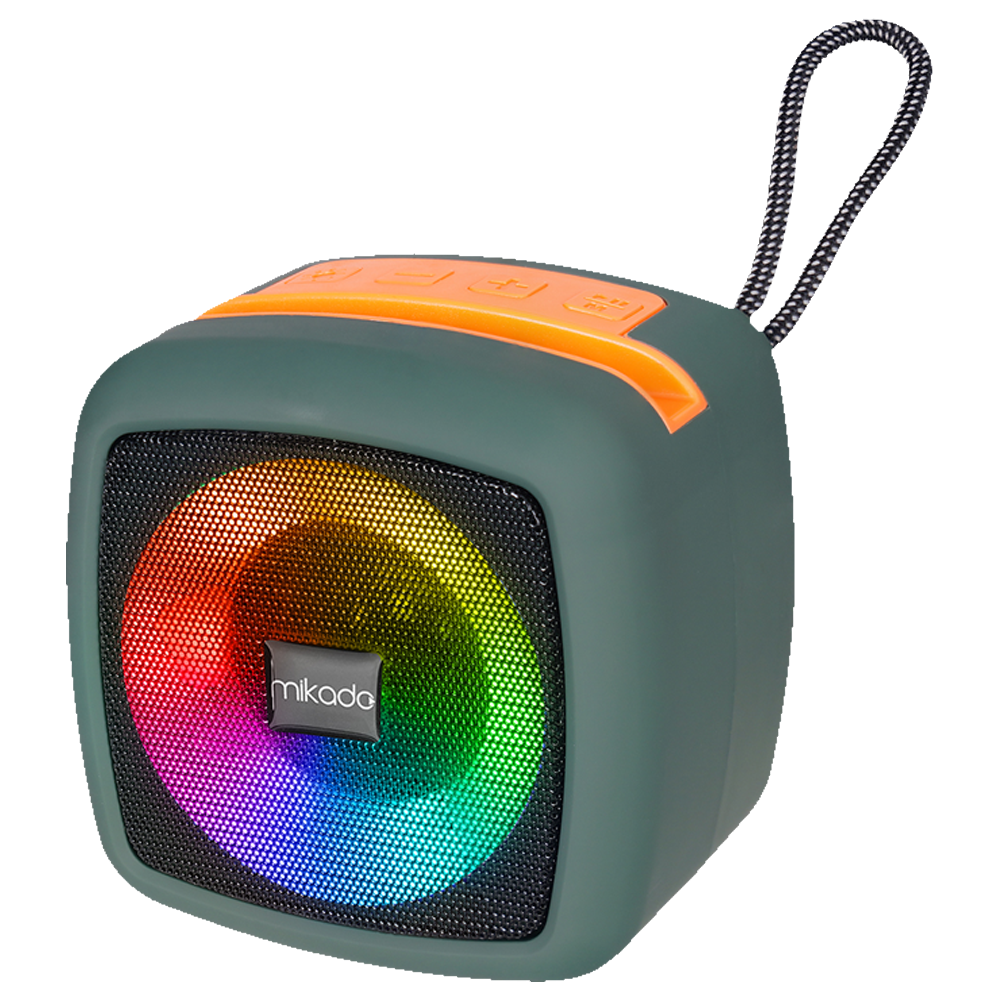 MIKADO MD-29BT 5W 1200mAh RGB Haki Bluetooth Taşınabilir Hoparlör
