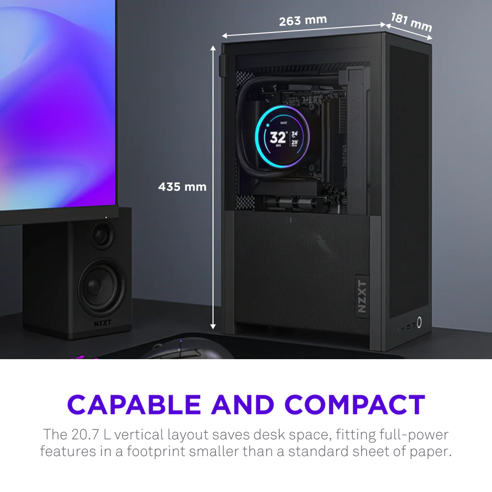 NZXT H2 Flow USB 3.2 USB-C Siyah Mini ITX Kasa