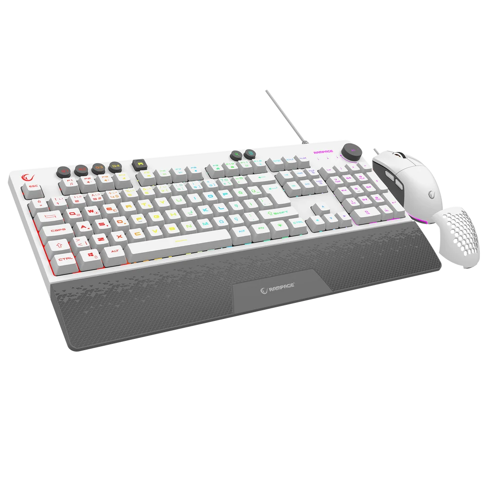 Rampage ECLIPSE RGB Türkçe Beyaz Klavye Mouse Set