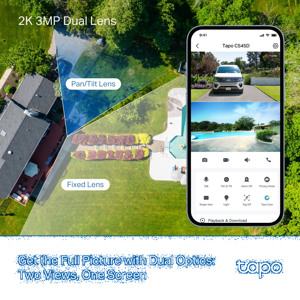 TP-LINK TAPO C545D Çift Lensli Pan/Tilt Wi-Fi Dış Mekan Güvenlik Kamerası