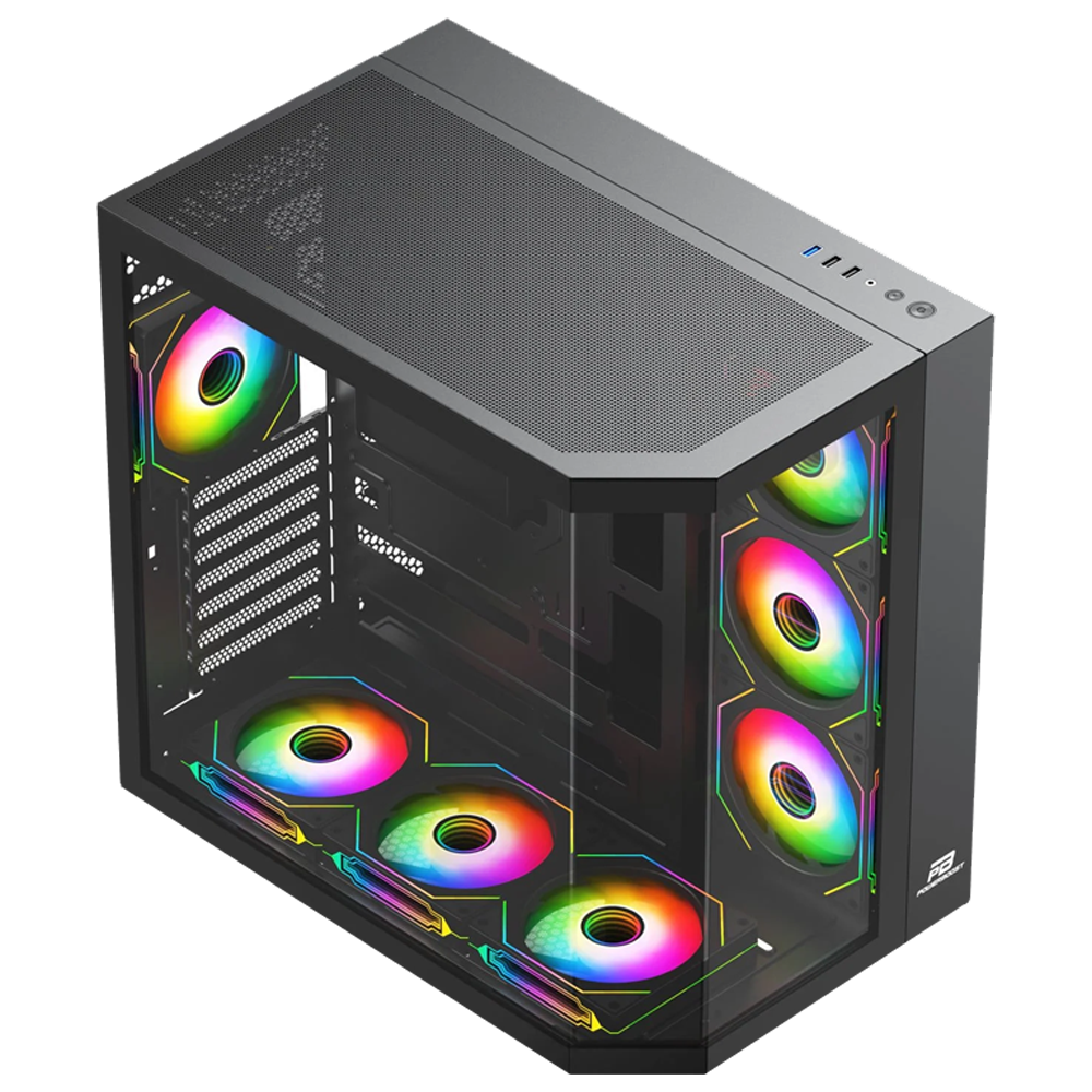 PowerBoost PB-A4375B 750W 80+ Bronze SeaView ARGB USB 3.0 ATX Mid Tower Siyah Gaming Kasa