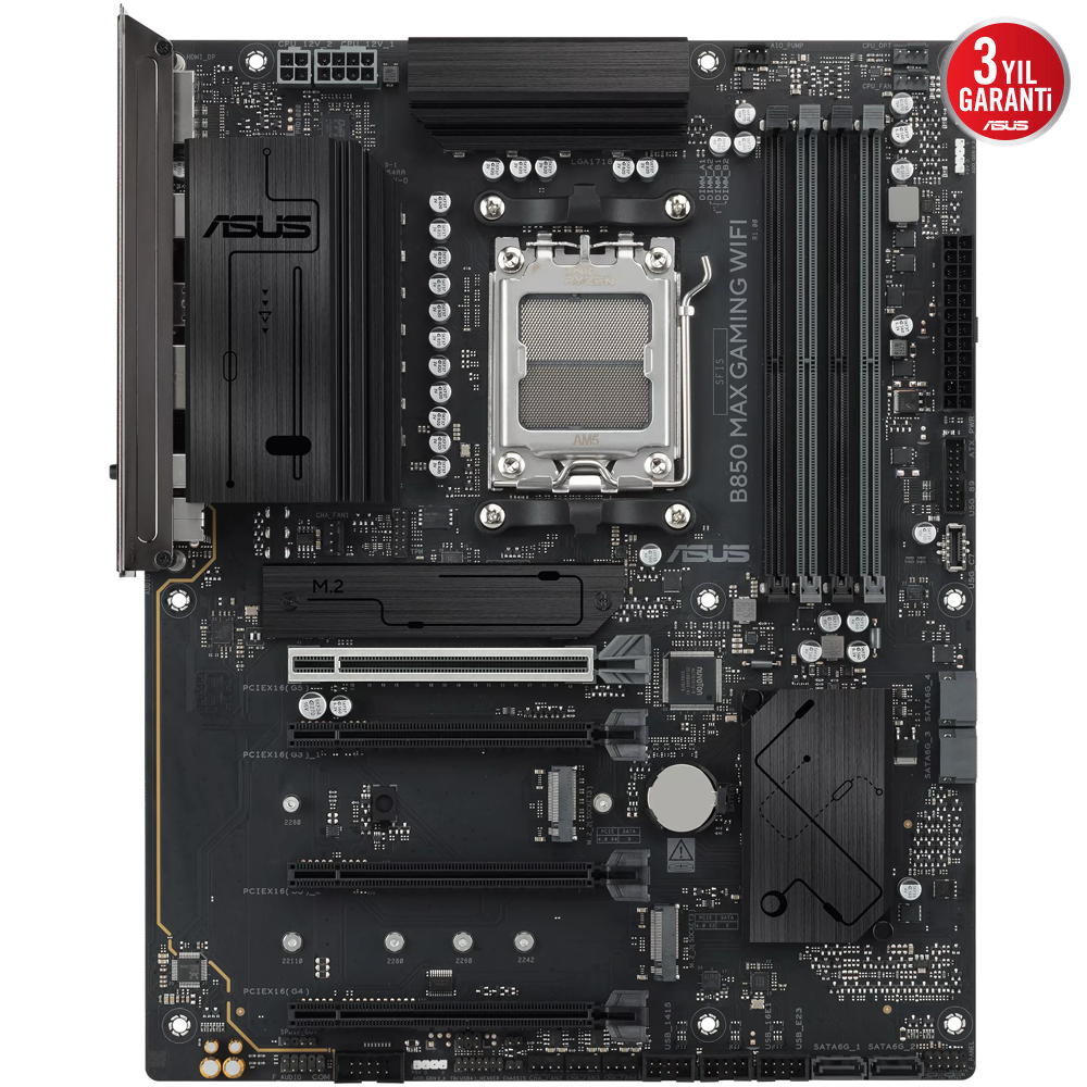 ASUS B850 MAX GAMING WIFI 8400MHz(OC) DDR5 Soket AM5 M.2 HDMI DP ATX Anakart