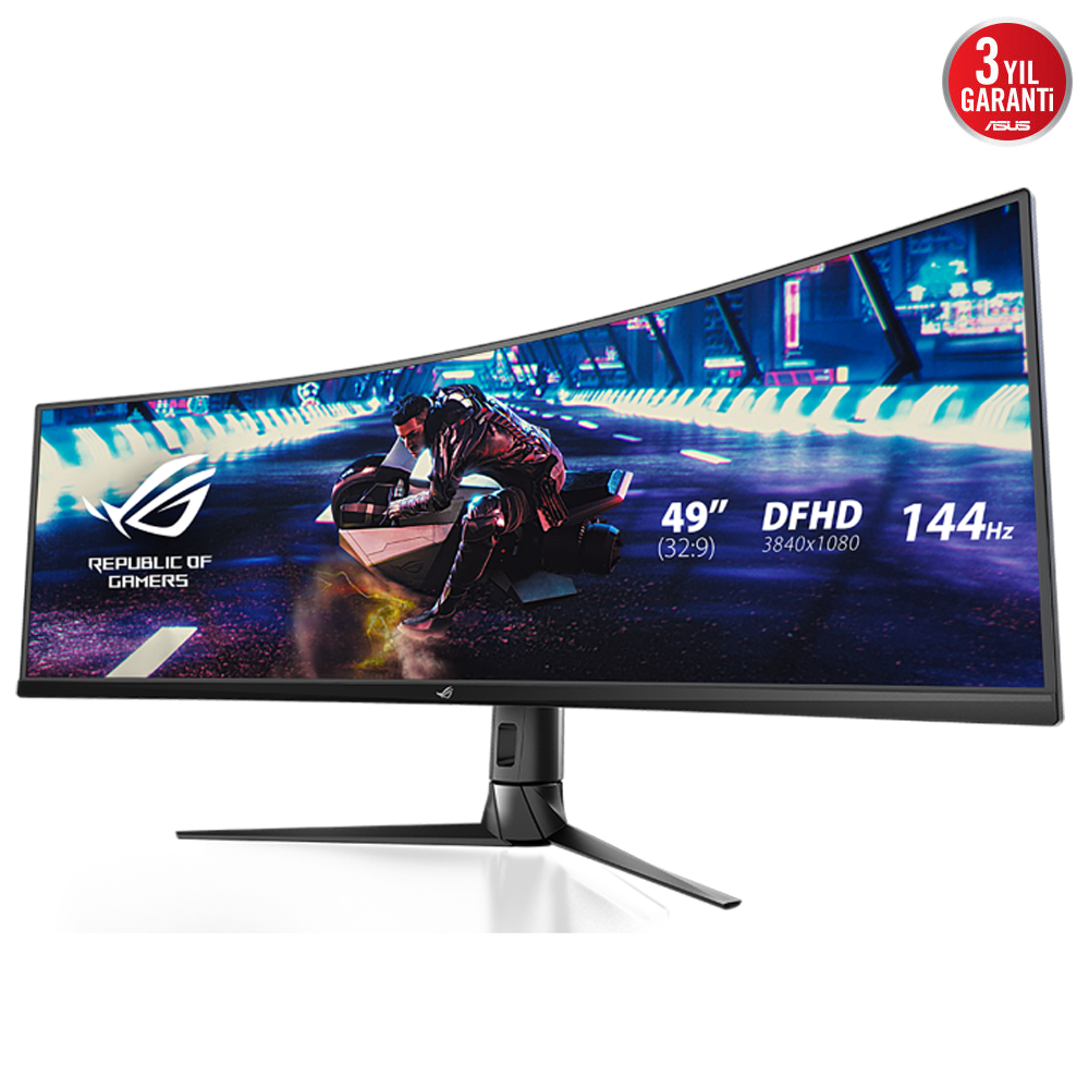 ASUS ROG STRIX XG49VQ 49" 144Hz 4ms HDMI DP FreeSync Premium Pro HDR400 DFHD VA Curved 1800R Gaming Monitör