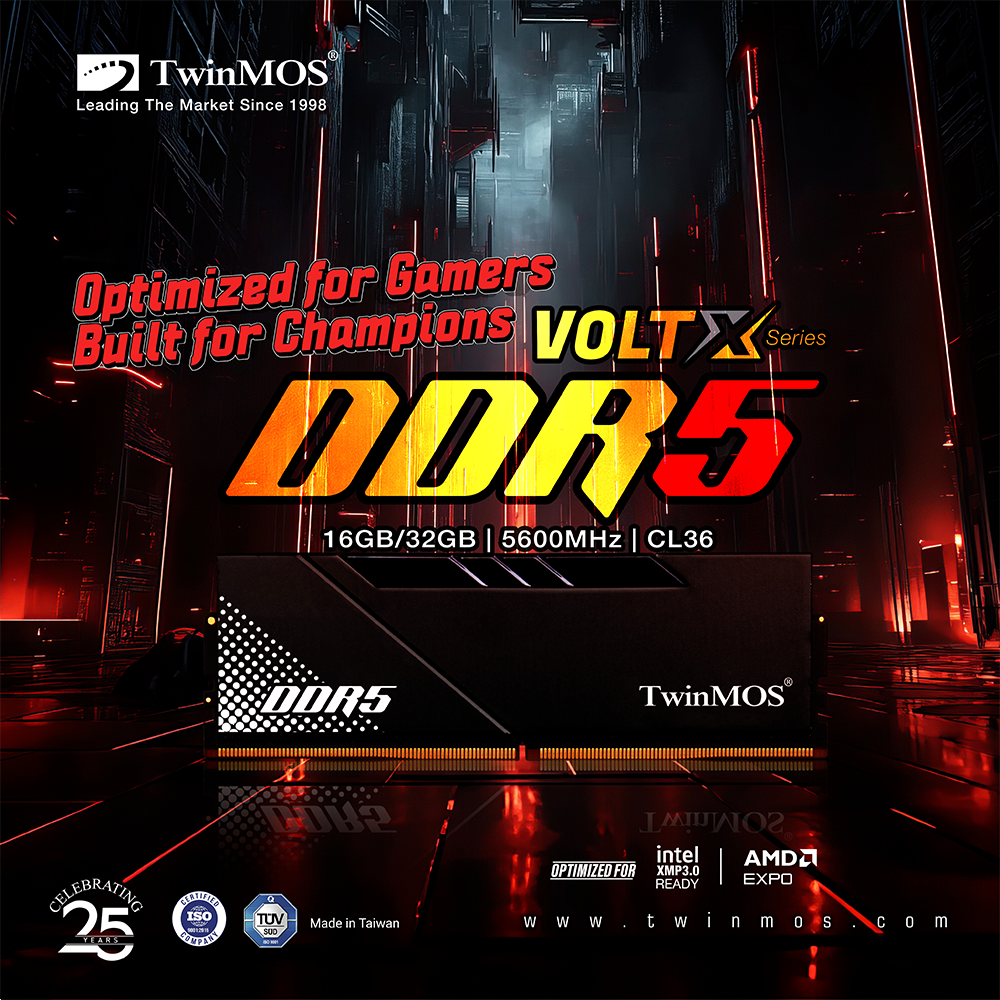 TwinMOS 16GB VoltX 5600MHz CL36 DDR5 XMP/EXPO Single Kit Ram