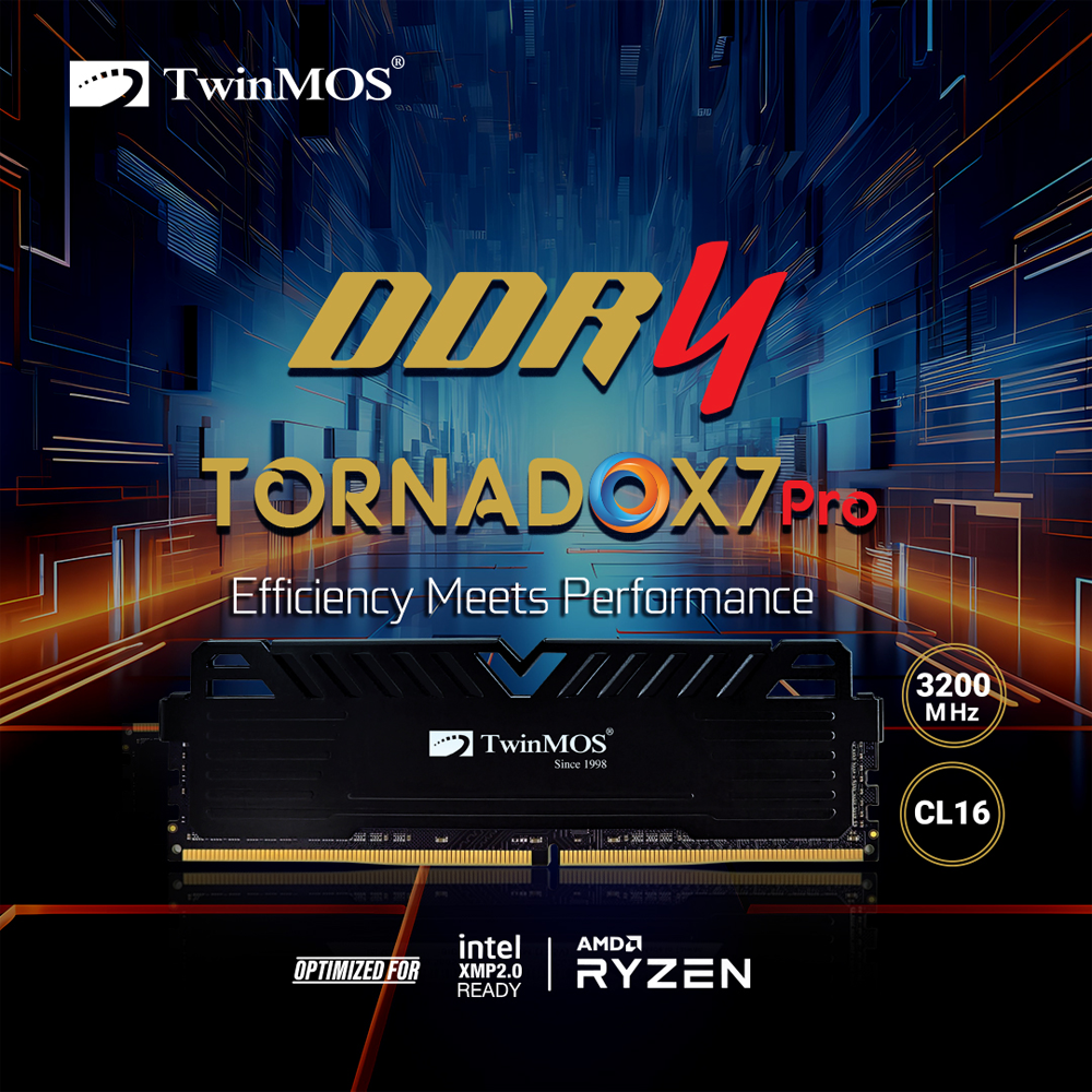 TwinMOS 16GB TornadoX7 Pro 3200MHz CL16 DDR4 Single Kit Ram