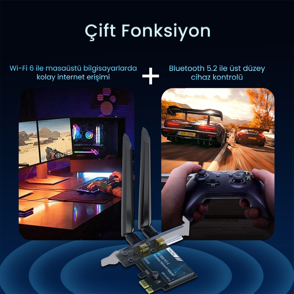 VegGieg AX1800 WI-FI 6 Bluetooth 5DB Wifi Ağ Kartı
