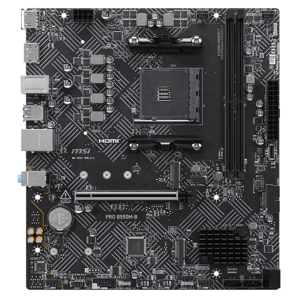 MSI PRO B550M-B 4600MHz(OC) DDR4 Soket AM4 M.2 HDMI DP mATX Anakart