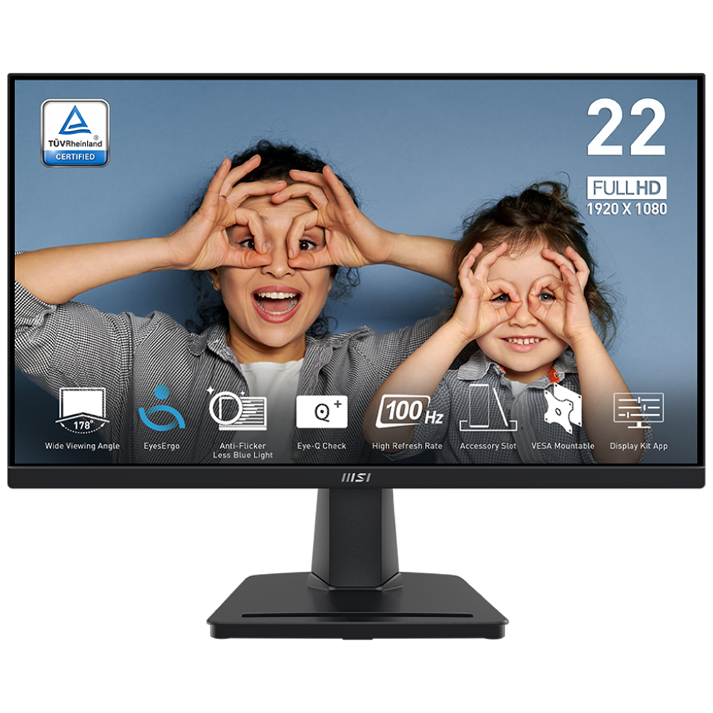 MSI PRO MP225V 21.5" 100Hz 1ms HDMI D-Sub AdaptiveSync FHD VA Monitör