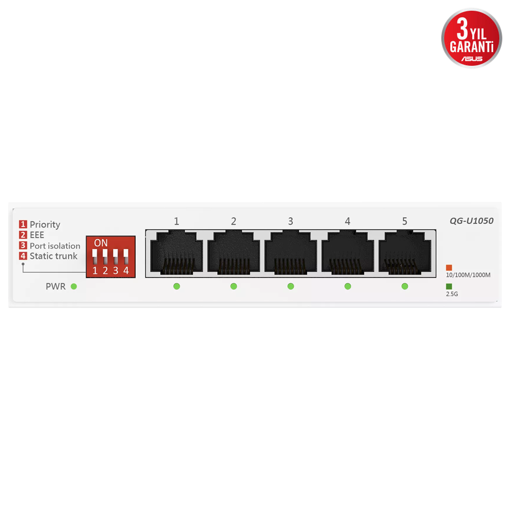ASUS QG-U1050 5Port 10/100/1000/2500 Mbps Yönetilemez Switch