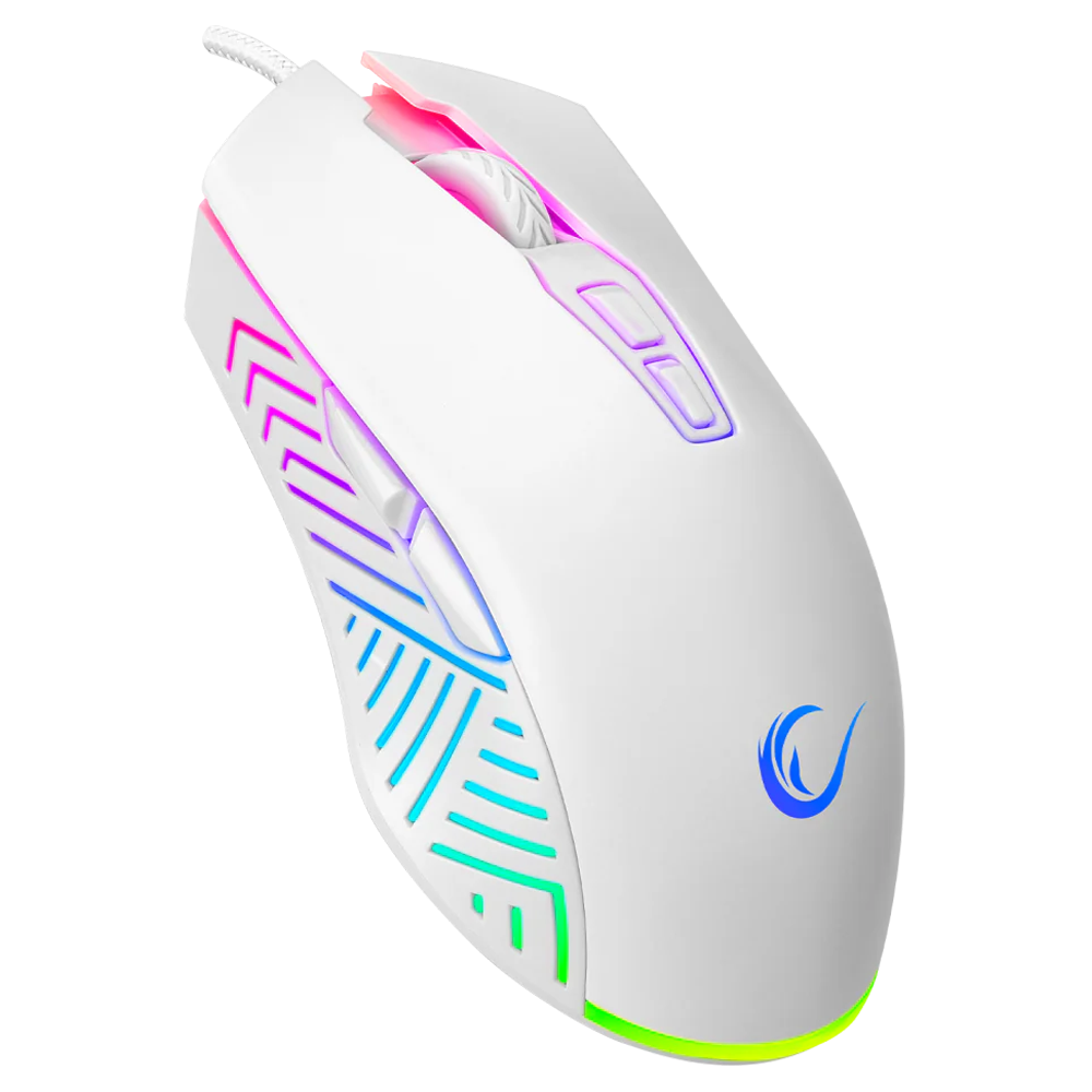  Rampage SMX-G68B SPEAR V2 12800DPI 125Hz RGB 7D Kablolu Beyaz Gaming Mouse