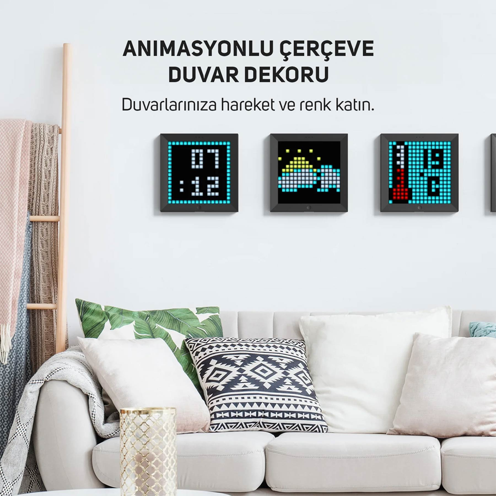 Divoom Pixoo App Kontrollü Animasyonlu Gaming 16x16 Piksel LED Ekran Resim Çerçevesi