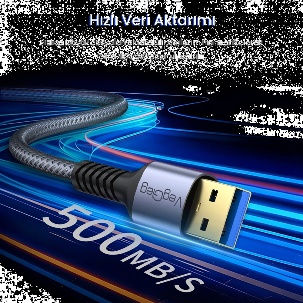 VegGieg USB 3.0 Uzatma Kablosu 2 Metre