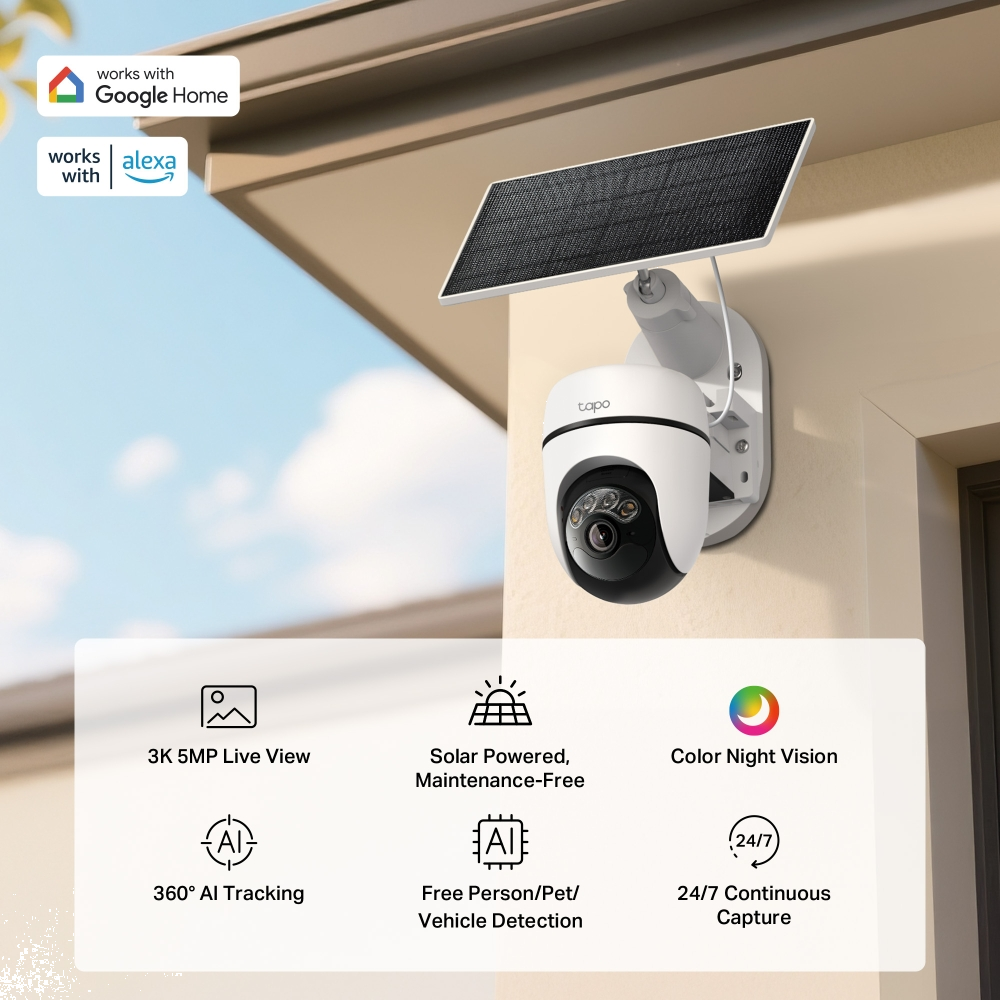 TP-LINK TAPO C630 KIT Güneş Enerjili Pan/Tilt Wi-Fi Dış Mekan Güvenlik Kamerası