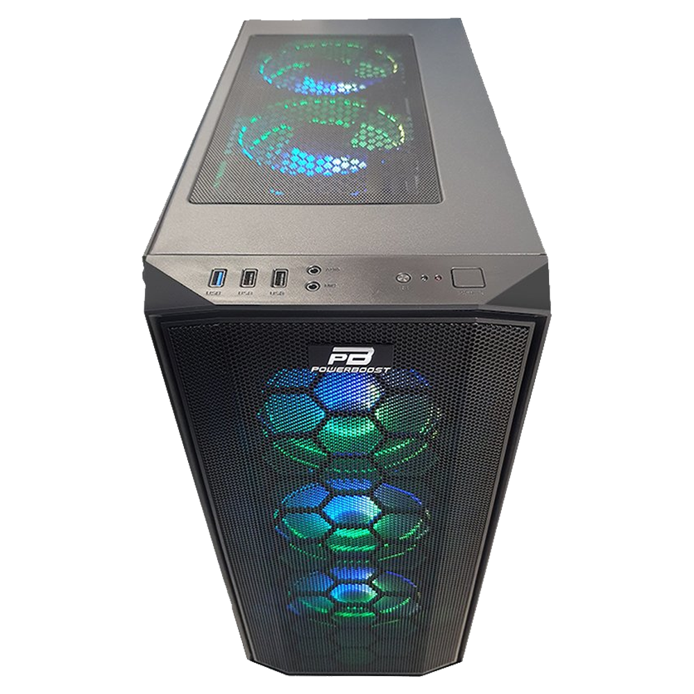 POWER BOOST X58RGB 650W 80+ Mesh RGB Tempered Glass USB 3.0 Mid Tower Kasa