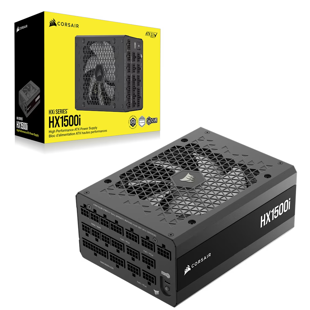 CORSAIR HX1500i 1500W 80+ Platinum 140mm ATX 3.1 Full Modüler Fanlı PSU