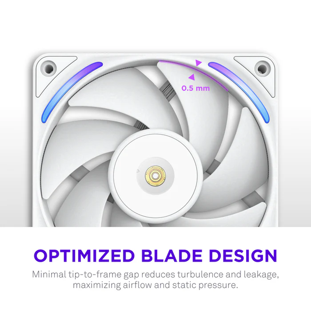 NZXT F240X Single-Frame RGB 240mm Beyaz Kasa Fanı