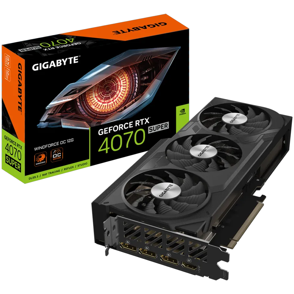 GIGABYTE GeForce RTX 4070 SUPER WINDFORCE OC 12GB GDDR6X 192 Bit DLSS 3 Ekran Kartı görsel 1