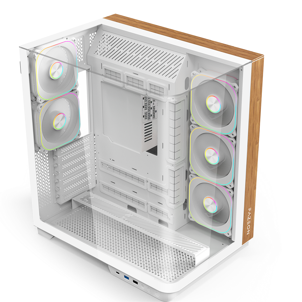 FAZEON F25 850W 80+ Bronze Full Modüler Gen5 Mesh 5x ARGB Fanlı Type-C Beyaz ATX Gaming Kasası