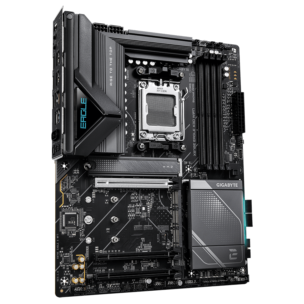 GIGABYTE X870E EAGLE X3D WIFI7 9000MHz OC DDR5 Soket AM5 M.2 HDMI DP ATX Anakart