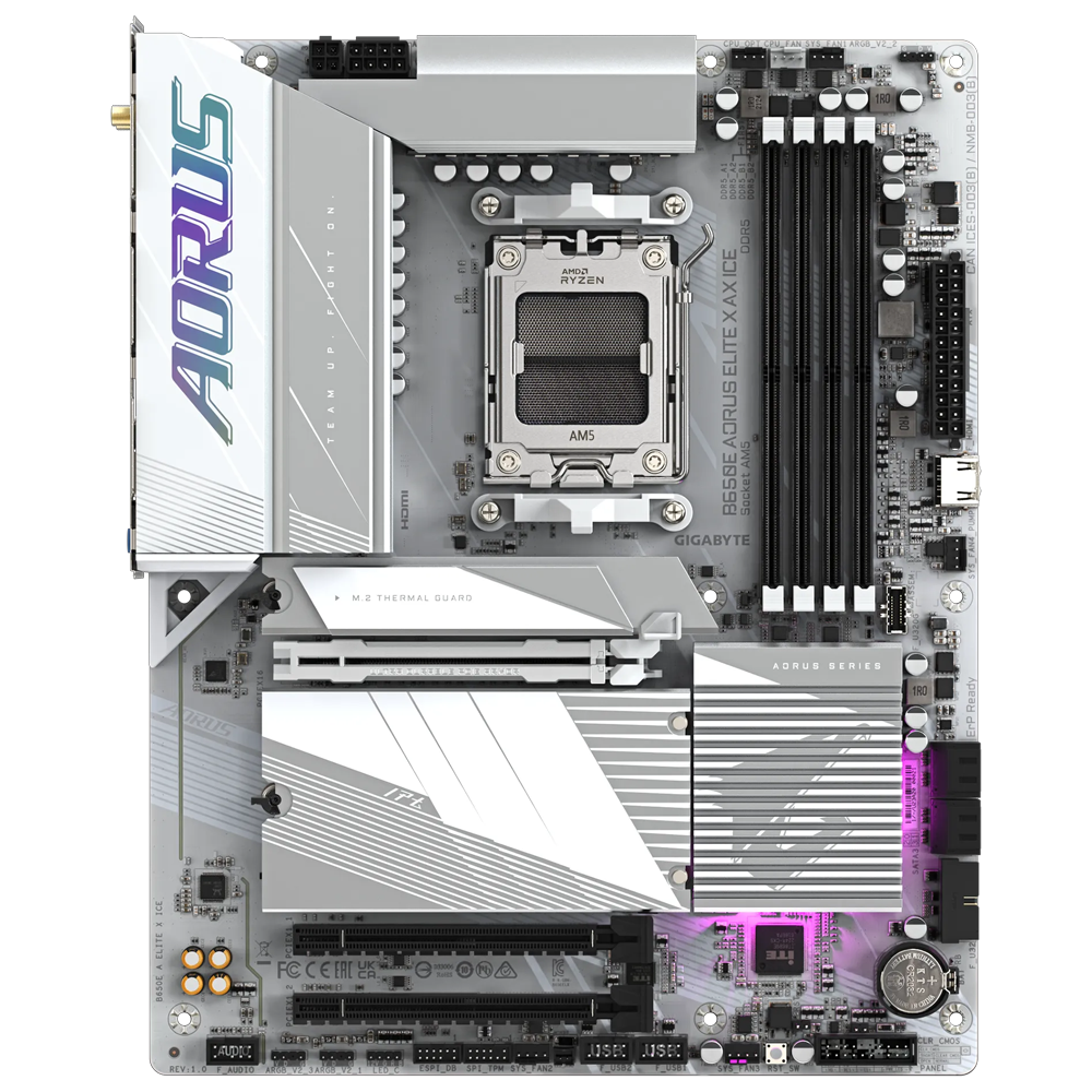 GIGABYTE B650E AORUS ELITE X AX ICE 8000MHz(OC)DDR5 Soket AM5 M.2 HDMI DP ATX Anakart