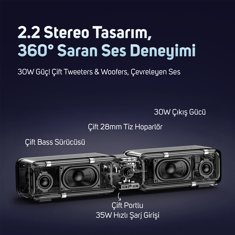Divoom D-base 30W Masaüstü Bluetooth Pembe Gaming Hoparlör