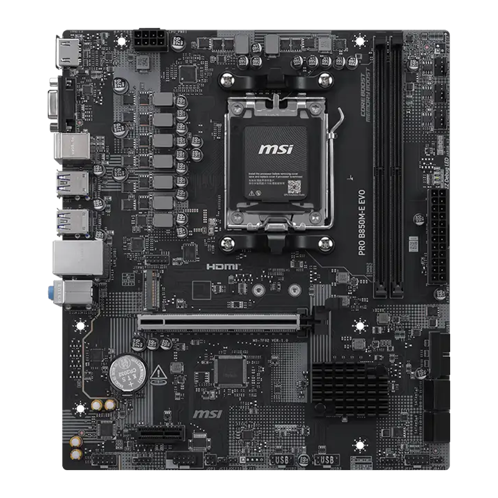 MSI PRO B850M-E EVO 8200MHz(OC) DDR5 Soket AM5 M.2 HDMI mATX Anakart