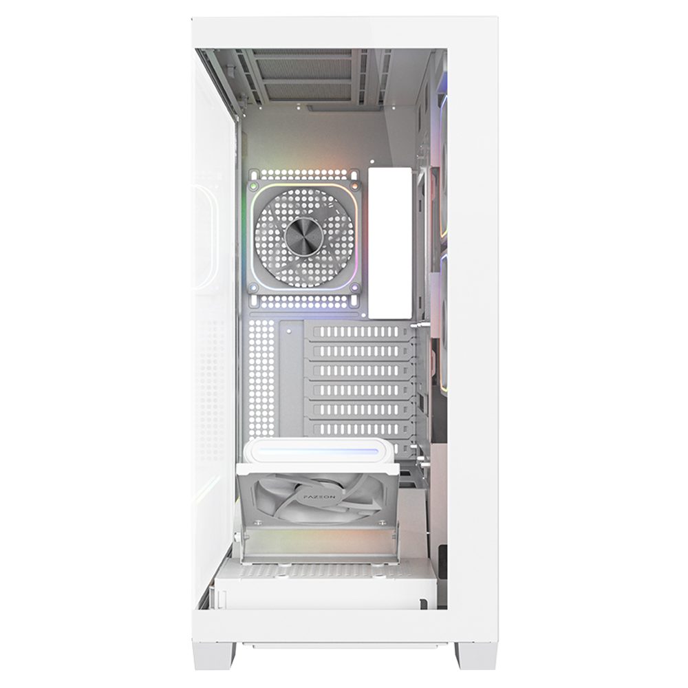 FAZEON F14 750W 80+ Bronze Full Modular Gen5 Tempered Glass Mesh 4x120mm ARGB Fanlı Type-C Beyaz ATX Bilgisayar Kasası