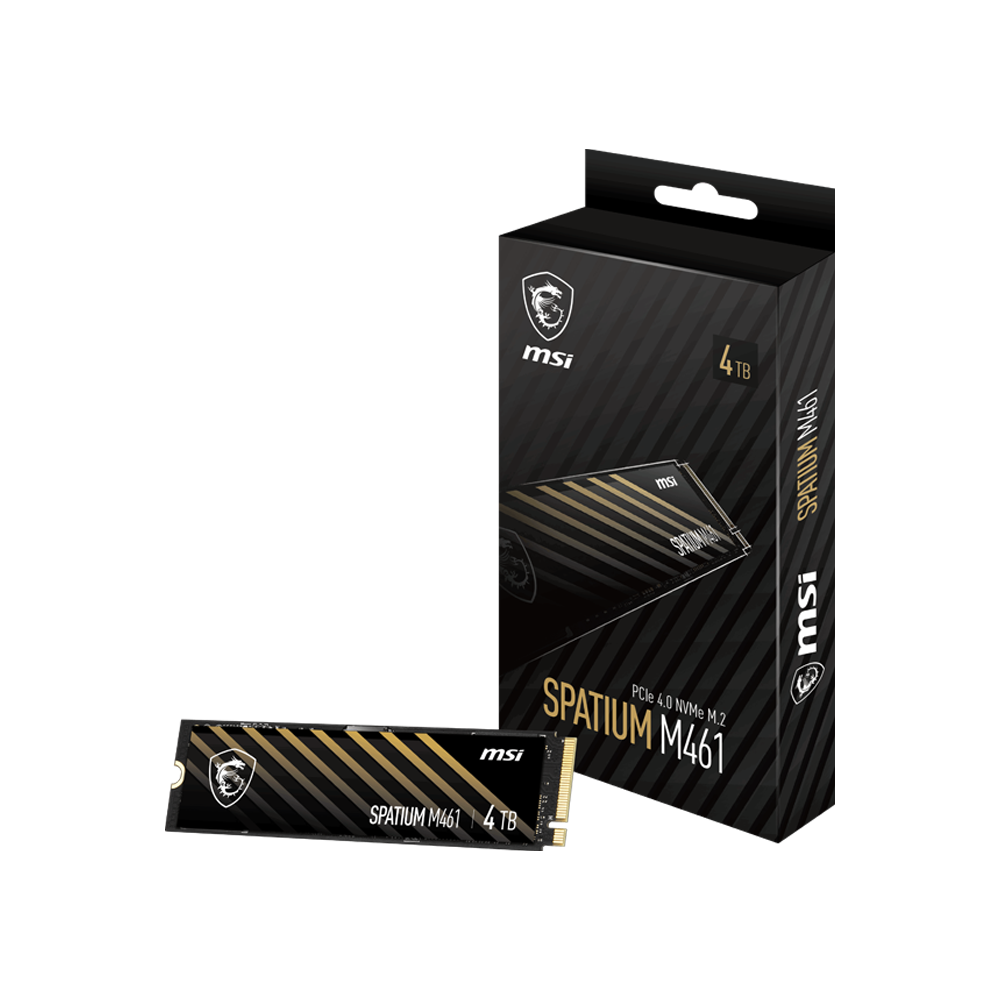 MSI 4TB SPATIUM M461 Gen4 M.2 2280 SSD 5000MB Okuma / 4200MB Yazma