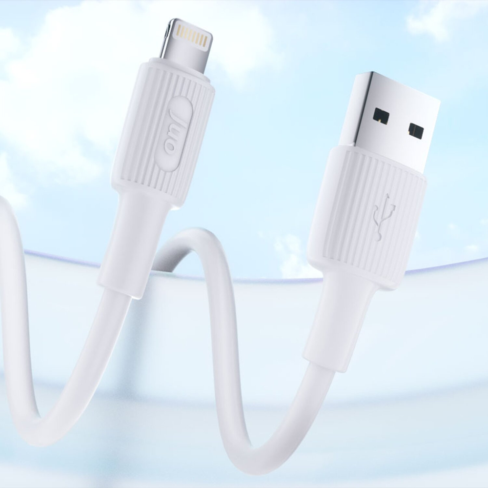 Juo 12W 2.4A USB-A Lightning İphone İpad Silikon Beyaz Data Ve Hızlı Şarj Kablosu 2 Metre