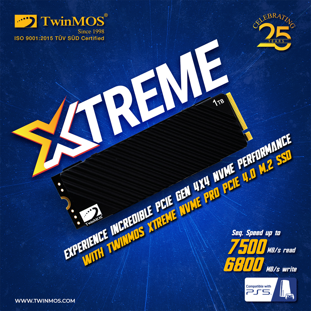 TwinMOS 1TB NVMe Gen4 M.2 SSD 7500MB Okuma / 6800MB Yazma