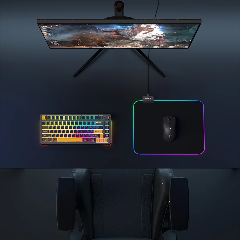 Rampage PULSAR MP-21 Siyah M RGB Gaming Mouse Pad
