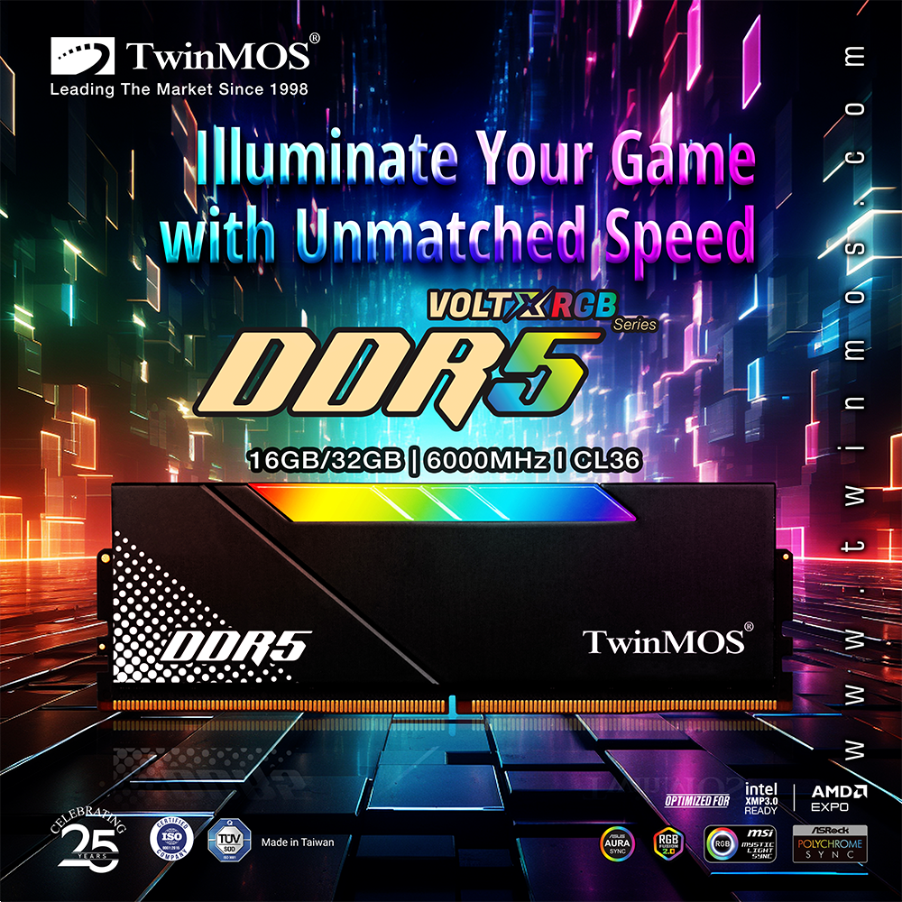 TwinMOS 16GB 6000MHz CL36 RGB DDR5 XMP/EXPO Single Kit Ram | ITOPYA