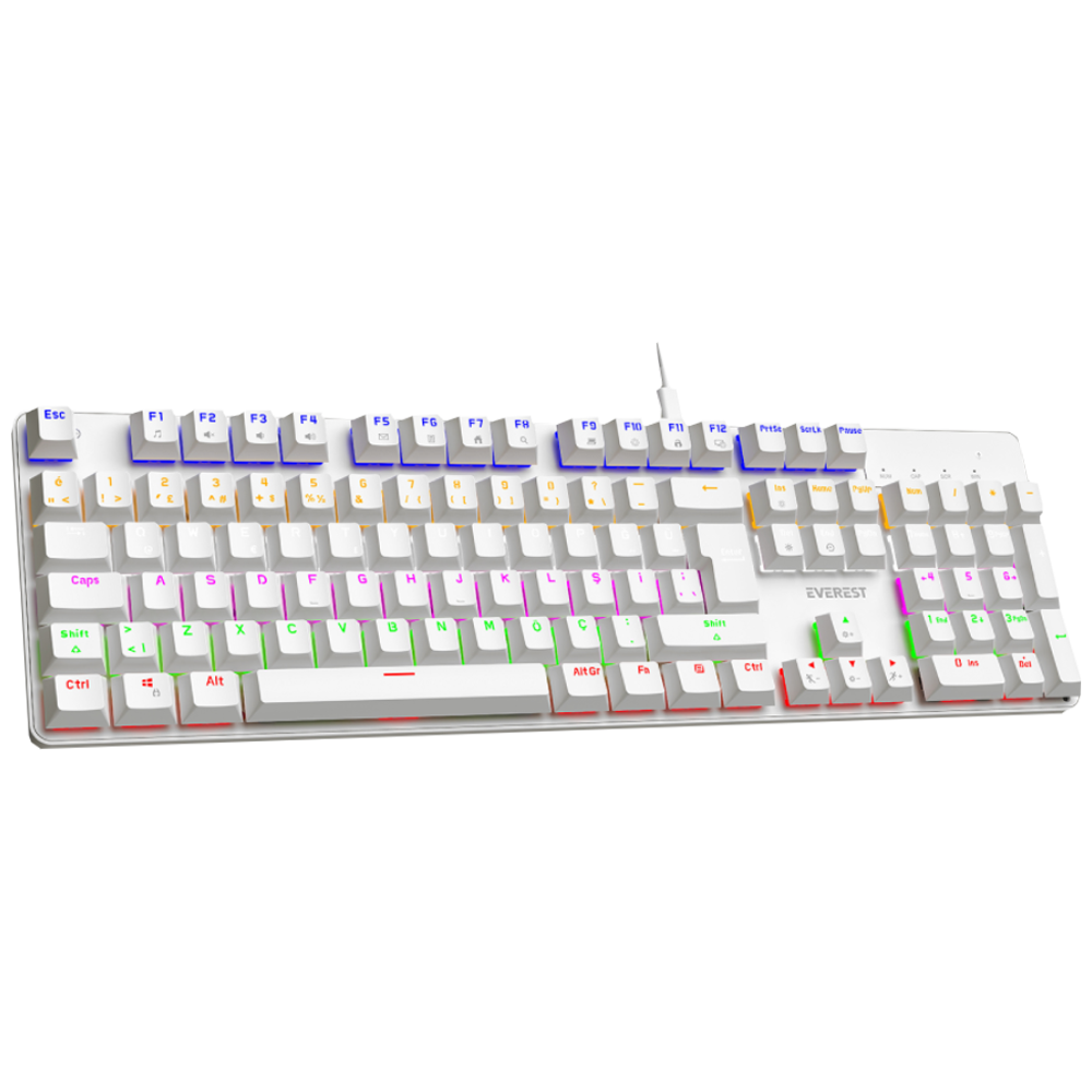 Everest KB-MK1 Lumos Red Switch RGB Beyaz Kablolu Gaming Klavye 