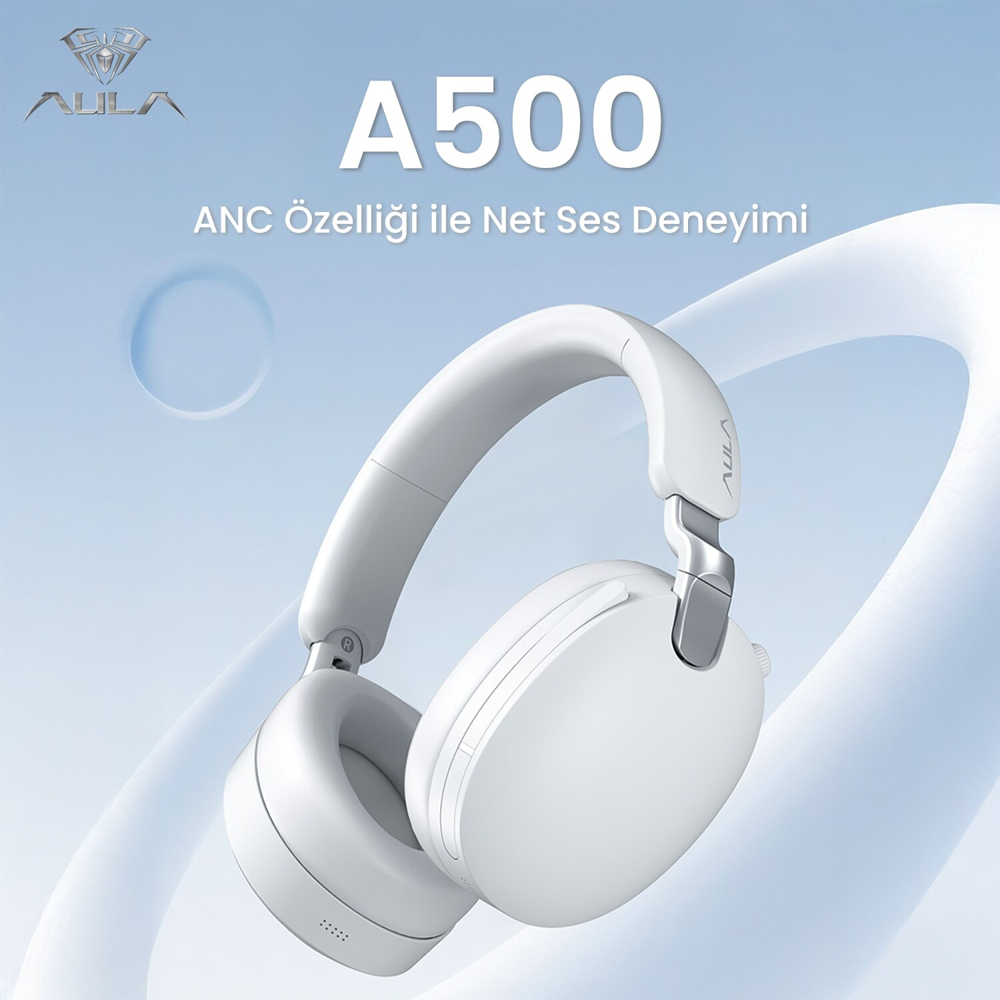 Aula A500 Hybrid ANC Kablosuz Beyaz Gaming Kulaklık