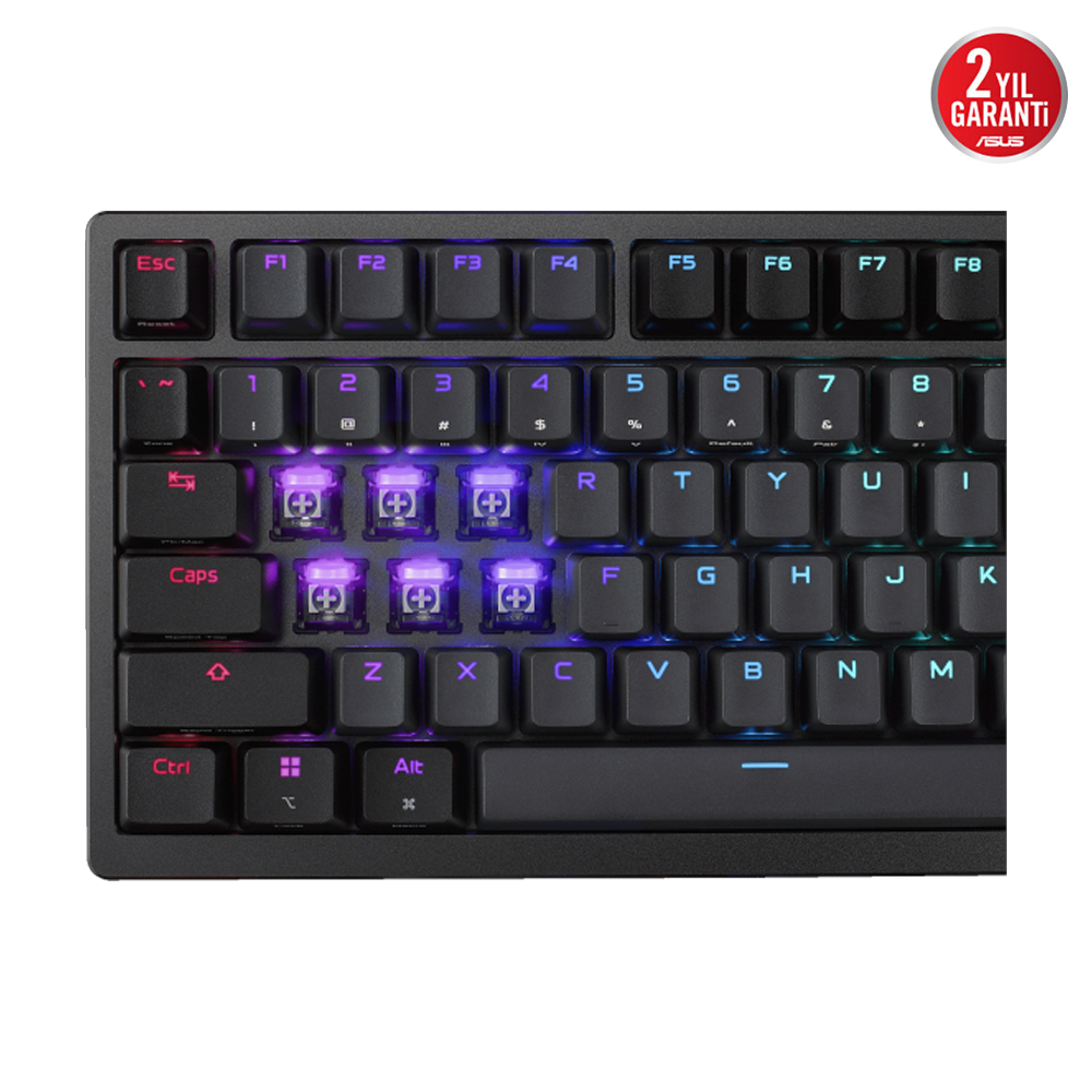 ASUS ROG AZOTH 96 HE ROG HFX V2 Manyetik Switch Kablosuz Türkçe RGB Siyah Mekanik Gaming Klavye