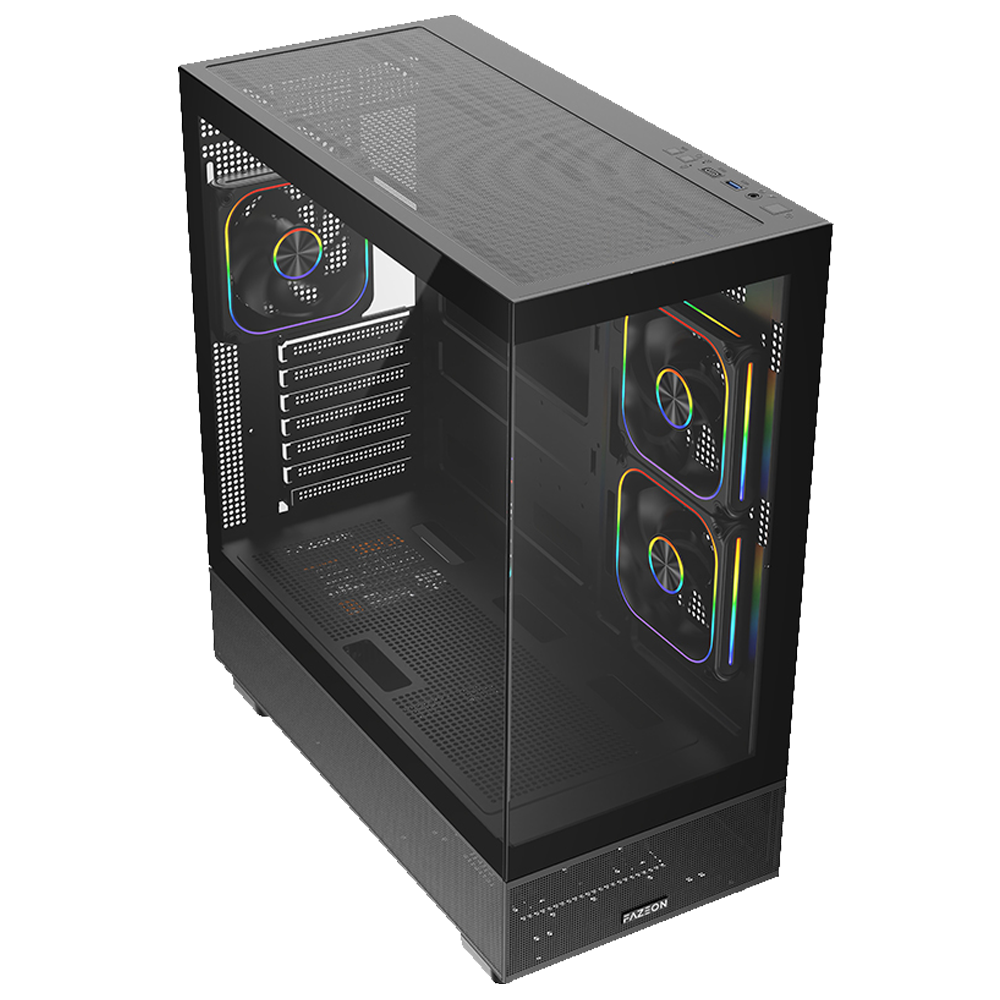 FAZEON F17 850W 80+ Bronze Tempered Glass Mesh ARGB USB 3.0 Siyah ATX Bilgisayar Kasası
