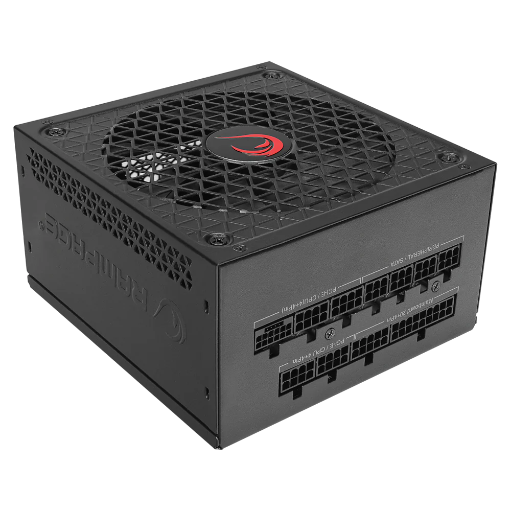 RAMPAGE RAGE P10 850W 80+ Gold 140mm Fanlı ATX3.0 Full Modüler Siyah ATX PSU görsel 1
