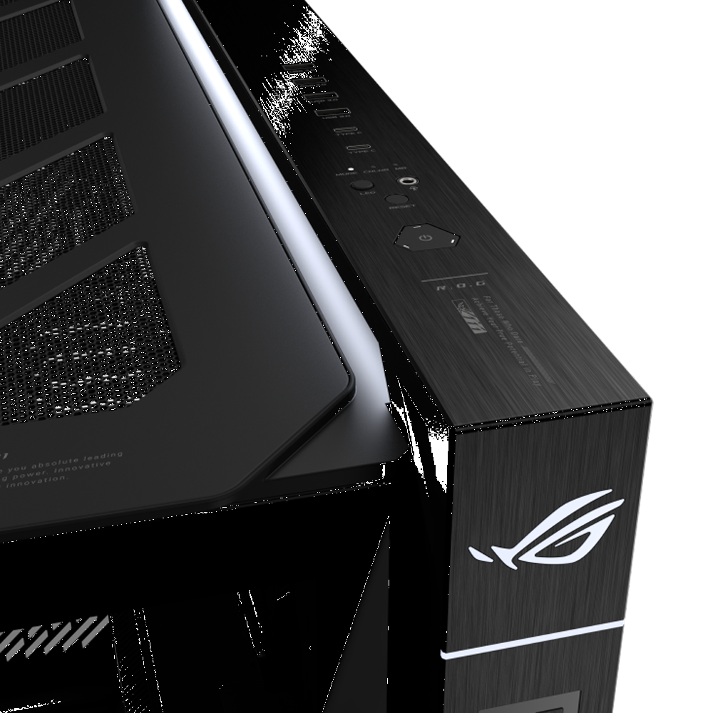 ASUS ROG CRONOX GR801 Curve Tempered Glass USB 3.2 ARGB LCD Ekranlı Siyah ATX Mid Tower Kasa