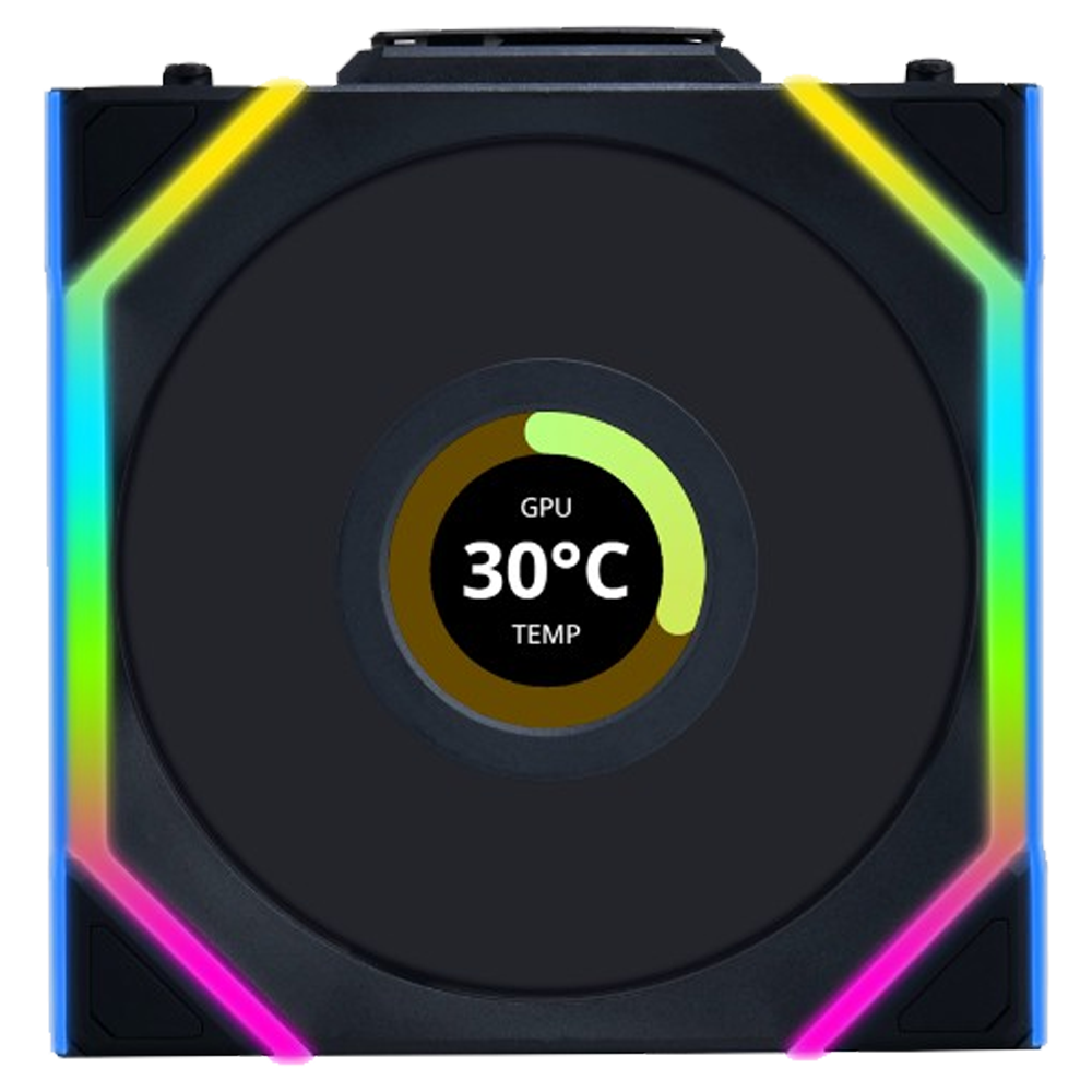 LIAN LI UNI FAN SL Wireless LCD ARGB Siyah 120mm Kasa Fanı