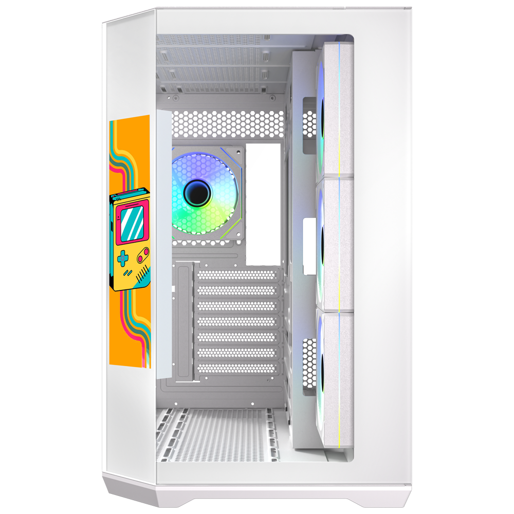 BitFenix Digital T10 EF 850W 80+ Bronze 8.8" Ekranlı Tempered Glass ARGB USB 3.1 ATX Mid Tower Beyaz Kasa